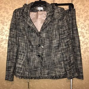 Le Suit Tweed Blazer Jacket Skirt Suit 8